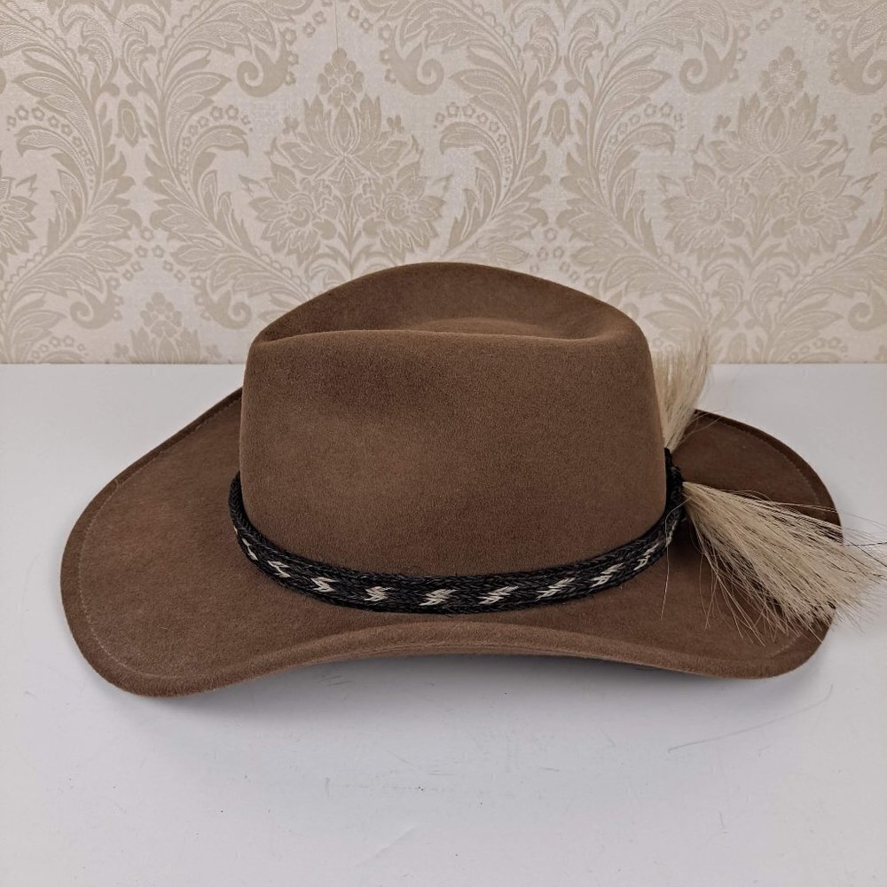 Bailey Switchback Size Medium Brown 100% Wool Fel… - image 2